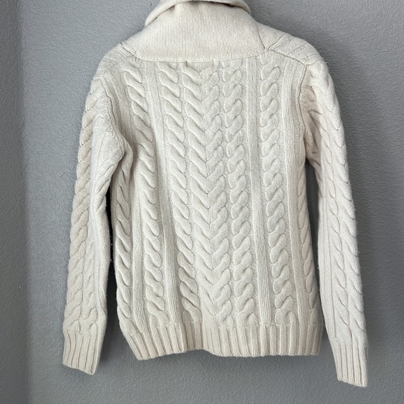 Loft 604 Men’s Natural Cable Wool High Collar Pullover Sweater Small - Picture 4 of 9